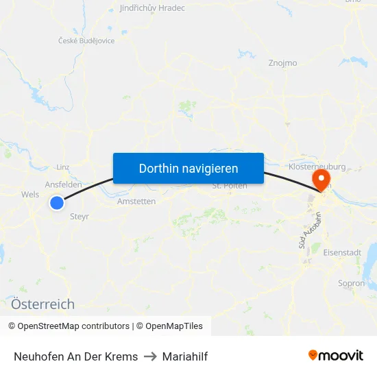 Neuhofen An Der Krems to Mariahilf map