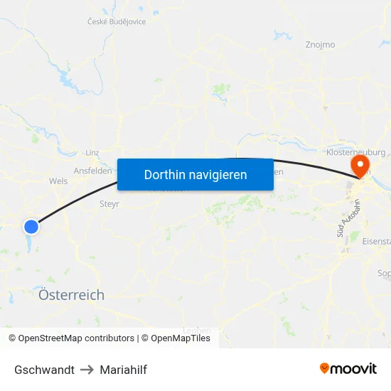 Gschwandt to Mariahilf map