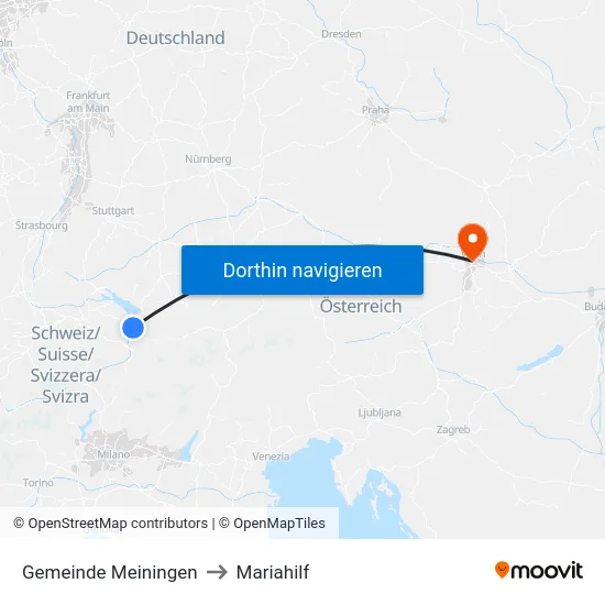 Gemeinde Meiningen to Mariahilf map