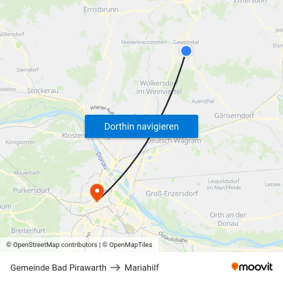Gemeinde Bad Pirawarth to Mariahilf map