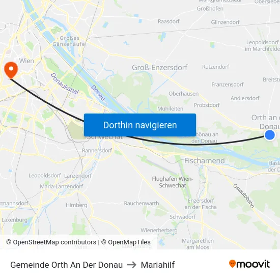 Gemeinde Orth An Der Donau to Mariahilf map