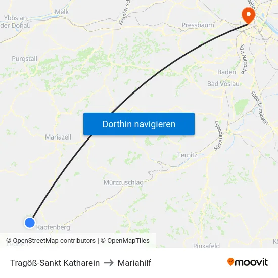 Tragöß-Sankt Katharein to Mariahilf map