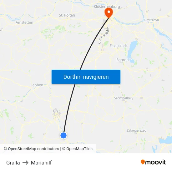 Gralla to Mariahilf map