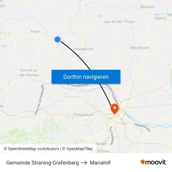 Gemeinde Straning-Grafenberg to Mariahilf map
