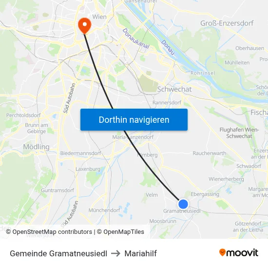 Gemeinde Gramatneusiedl to Mariahilf map