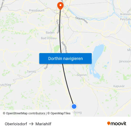 Oberloisdorf to Mariahilf map