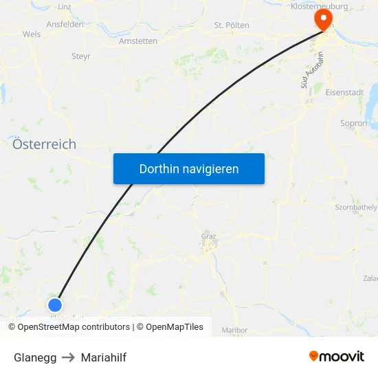 Glanegg to Mariahilf map