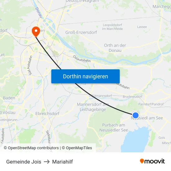 Gemeinde Jois to Mariahilf map