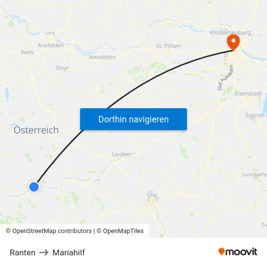 Ranten to Mariahilf map
