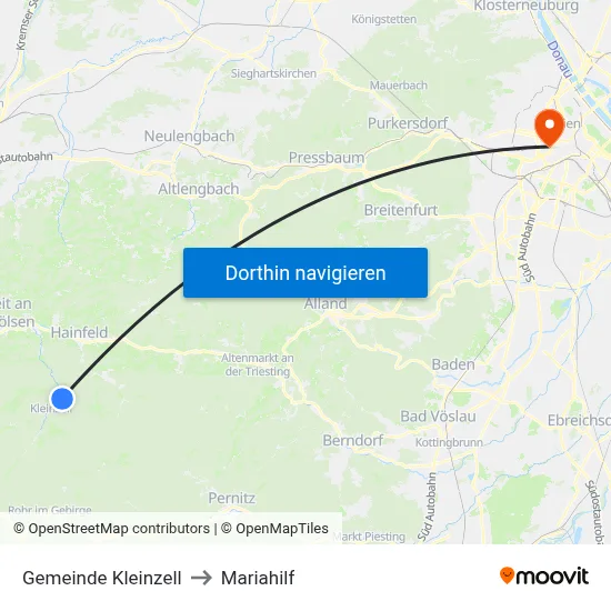 Gemeinde Kleinzell to Mariahilf map