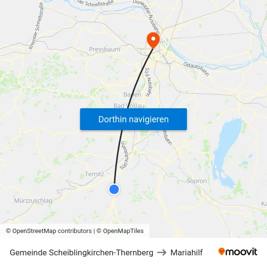 Gemeinde Scheiblingkirchen-Thernberg to Mariahilf map
