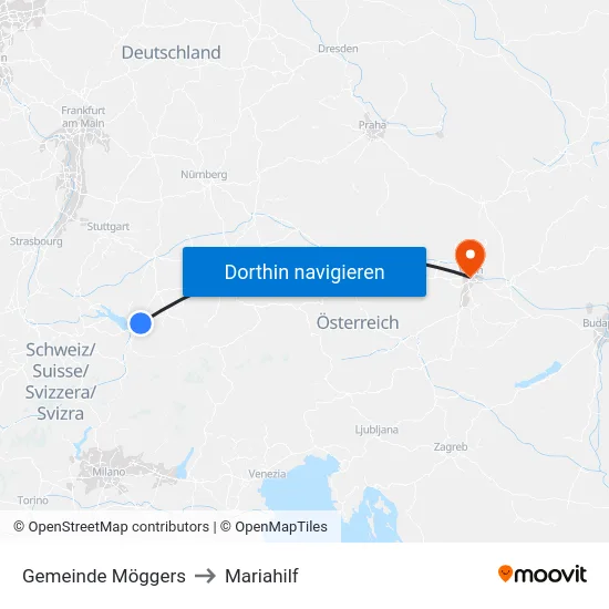 Gemeinde Möggers to Mariahilf map