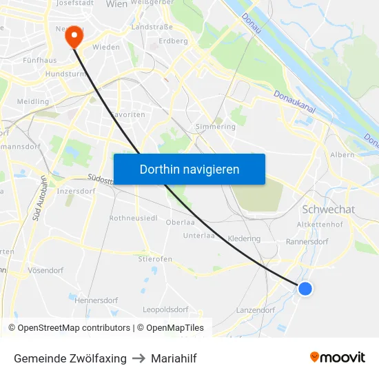 Gemeinde Zwölfaxing to Mariahilf map