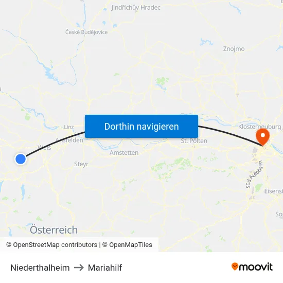 Niederthalheim to Mariahilf map
