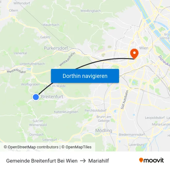 Gemeinde Breitenfurt Bei Wien to Mariahilf map