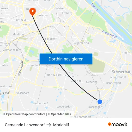 Gemeinde Lanzendorf to Mariahilf map