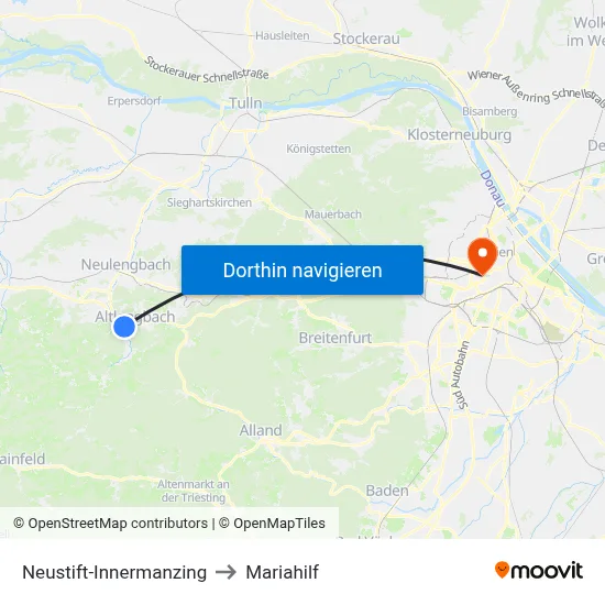 Neustift-Innermanzing to Mariahilf map