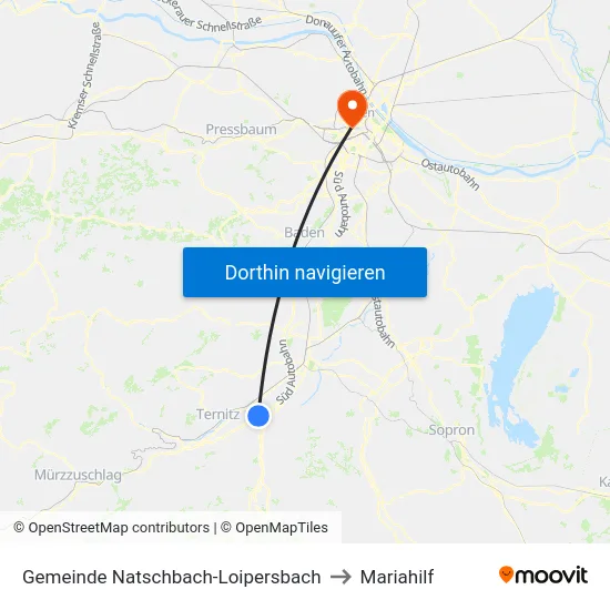 Gemeinde Natschbach-Loipersbach to Mariahilf map