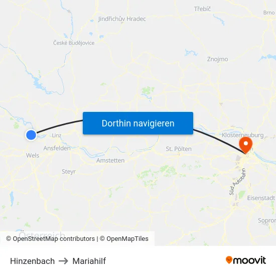 Hinzenbach to Mariahilf map