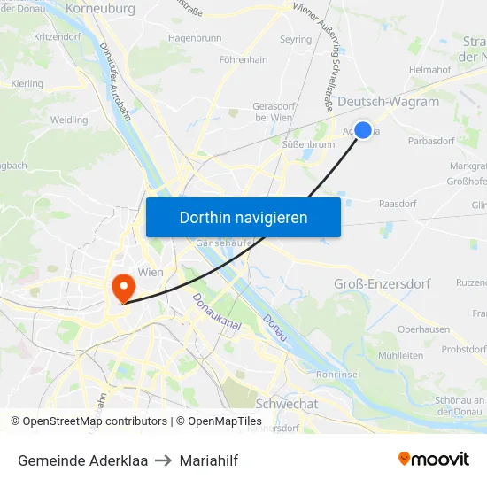 Gemeinde Aderklaa to Mariahilf map