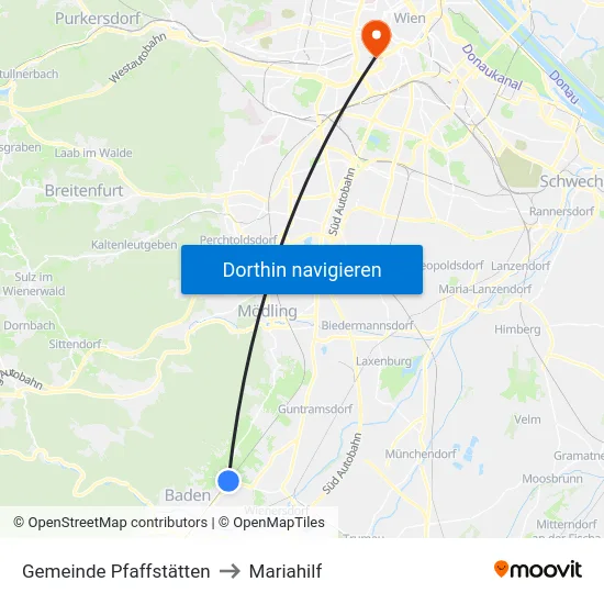 Gemeinde Pfaffstätten to Mariahilf map