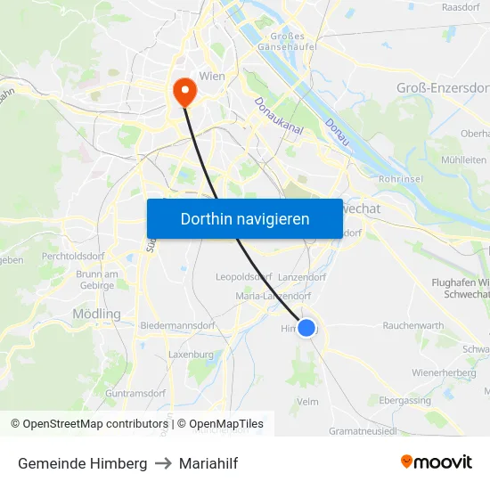 Gemeinde Himberg to Mariahilf map
