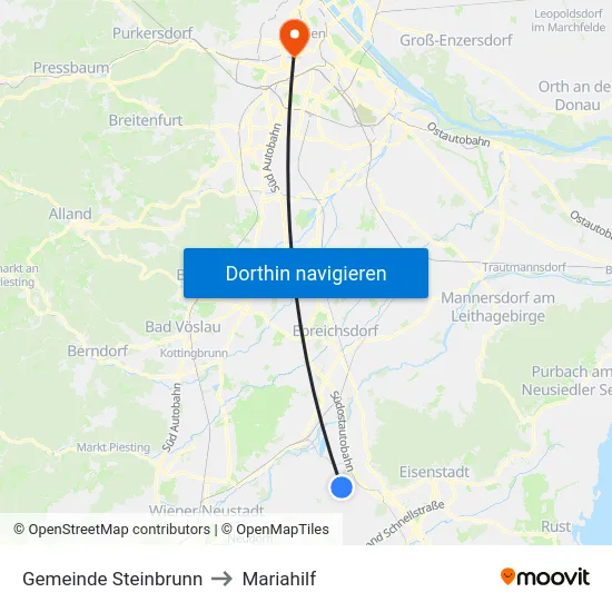 Gemeinde Steinbrunn to Mariahilf map