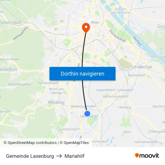 Gemeinde Laxenburg to Mariahilf map