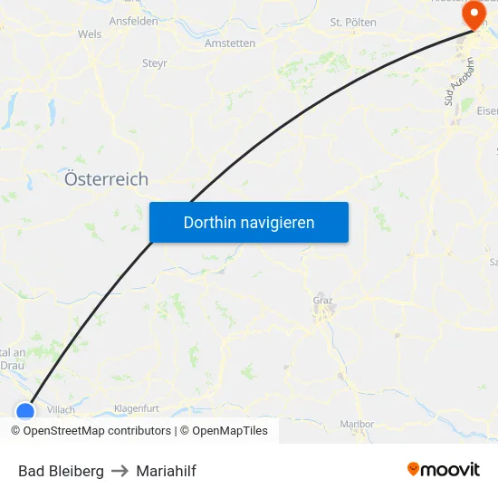 Bad Bleiberg to Mariahilf map