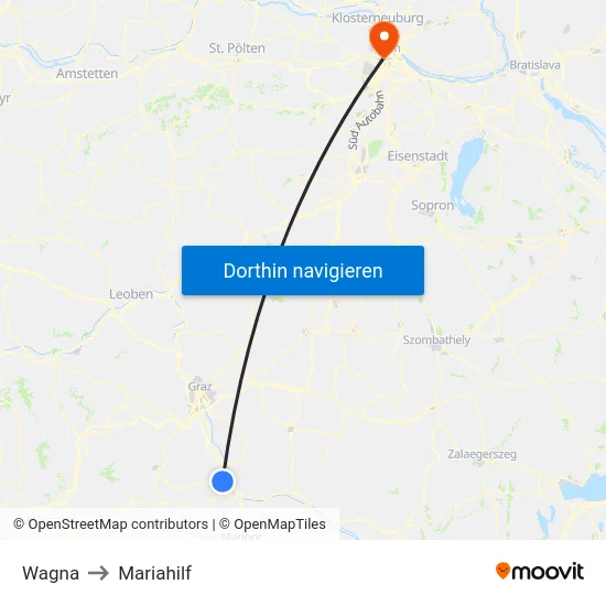 Wagna to Mariahilf map
