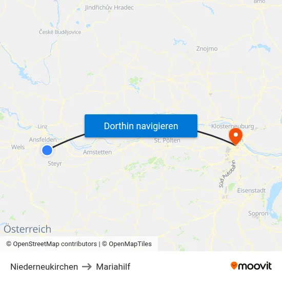 Niederneukirchen to Mariahilf map