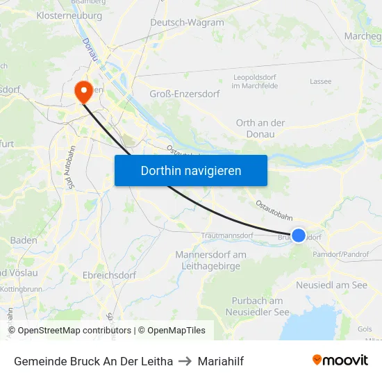 Gemeinde Bruck An Der Leitha to Mariahilf map