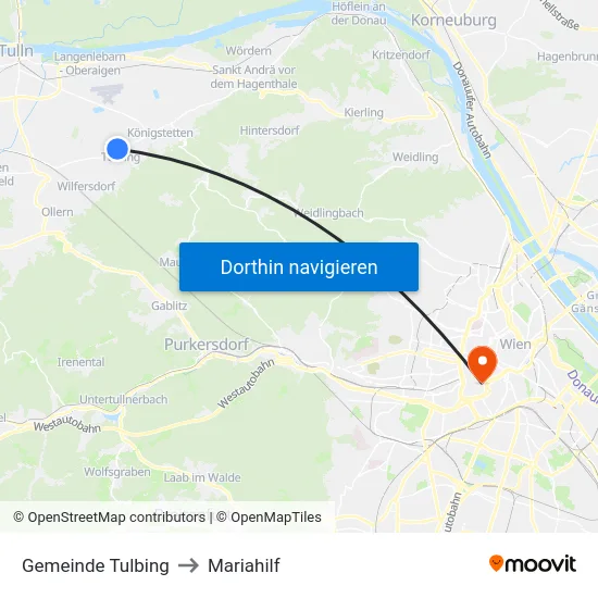 Gemeinde Tulbing to Mariahilf map