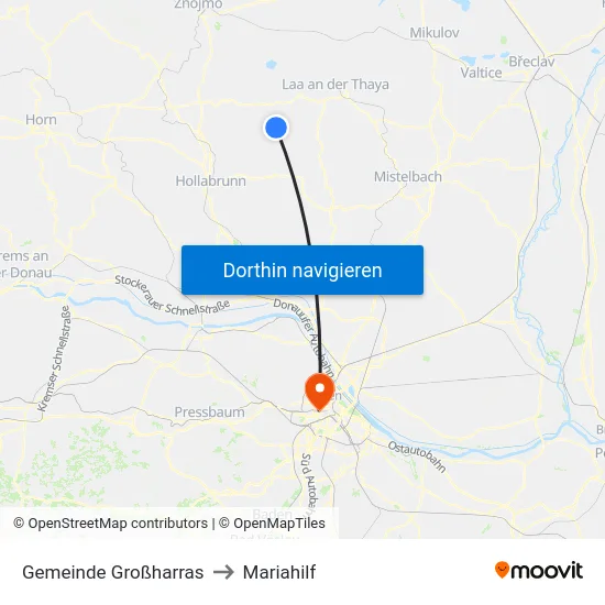 Gemeinde Großharras to Mariahilf map