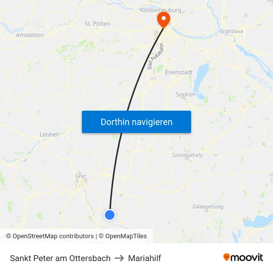 Sankt Peter am Ottersbach to Mariahilf map