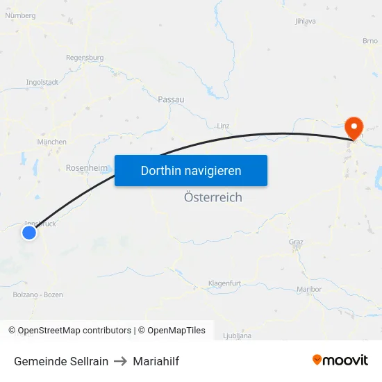 Gemeinde Sellrain to Mariahilf map