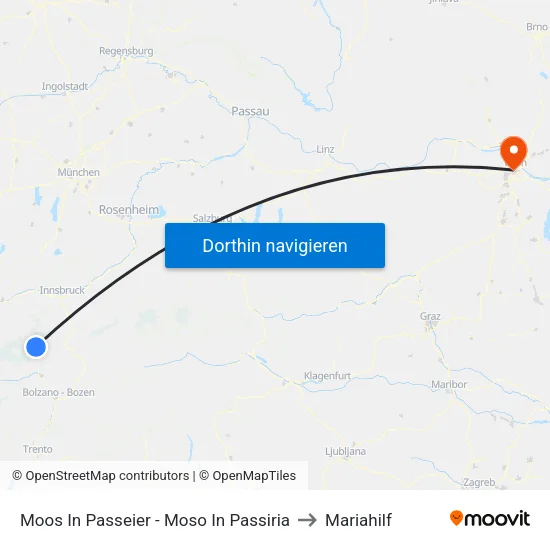 Moos In Passeier - Moso In Passiria to Mariahilf map