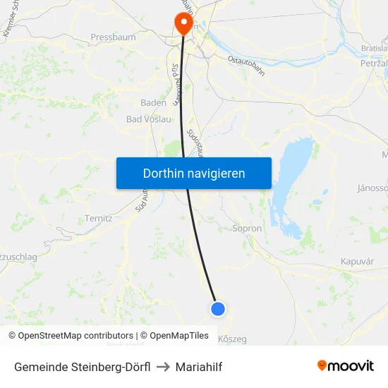 Gemeinde Steinberg-Dörfl to Mariahilf map