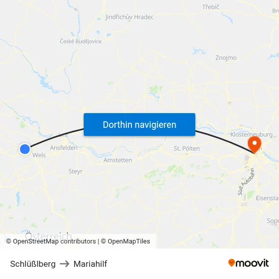 Schlüßlberg to Mariahilf map