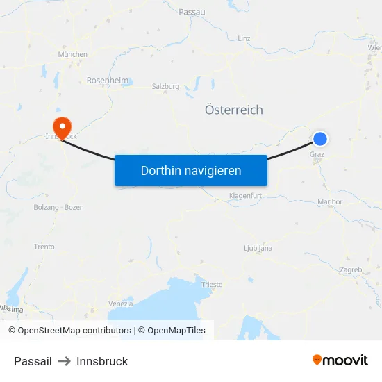 Passail to Innsbruck map
