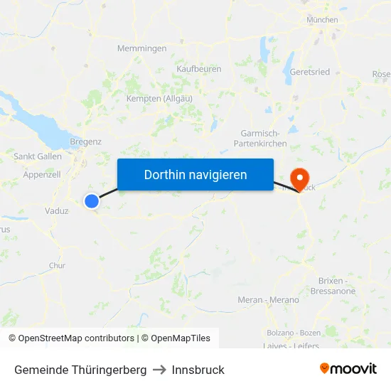 Gemeinde Thüringerberg to Innsbruck map