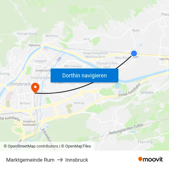 Marktgemeinde Rum to Innsbruck map