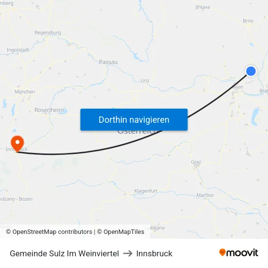 Gemeinde Sulz Im Weinviertel to Innsbruck map