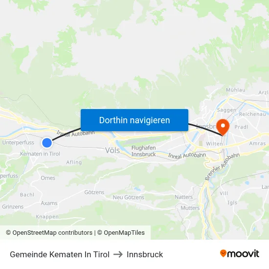 Gemeinde Kematen In Tirol to Innsbruck map