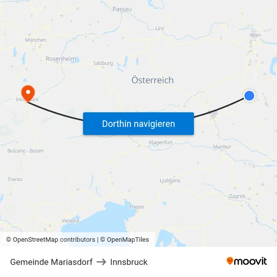 Gemeinde Mariasdorf to Innsbruck map