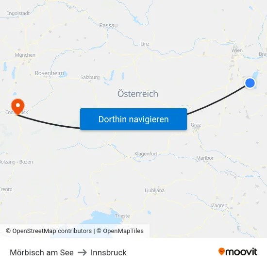 Mörbisch am See to Innsbruck map