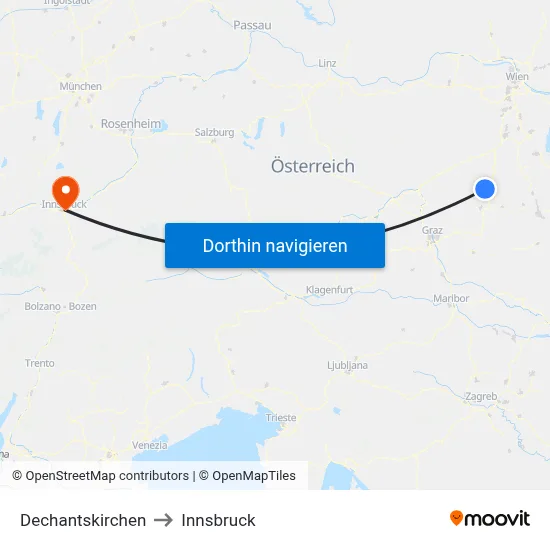 Dechantskirchen to Innsbruck map
