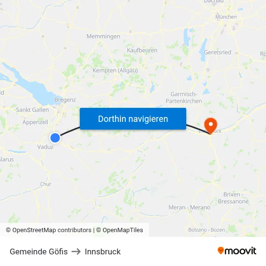 Gemeinde Göfis to Innsbruck map