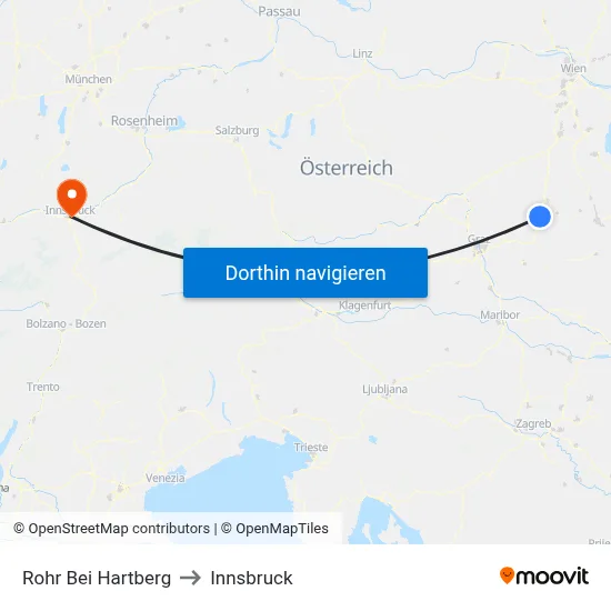 Rohr Bei Hartberg to Innsbruck map