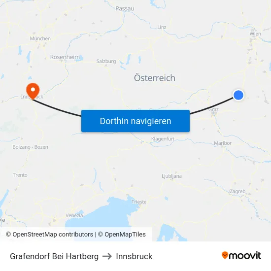 Grafendorf Bei Hartberg to Innsbruck map